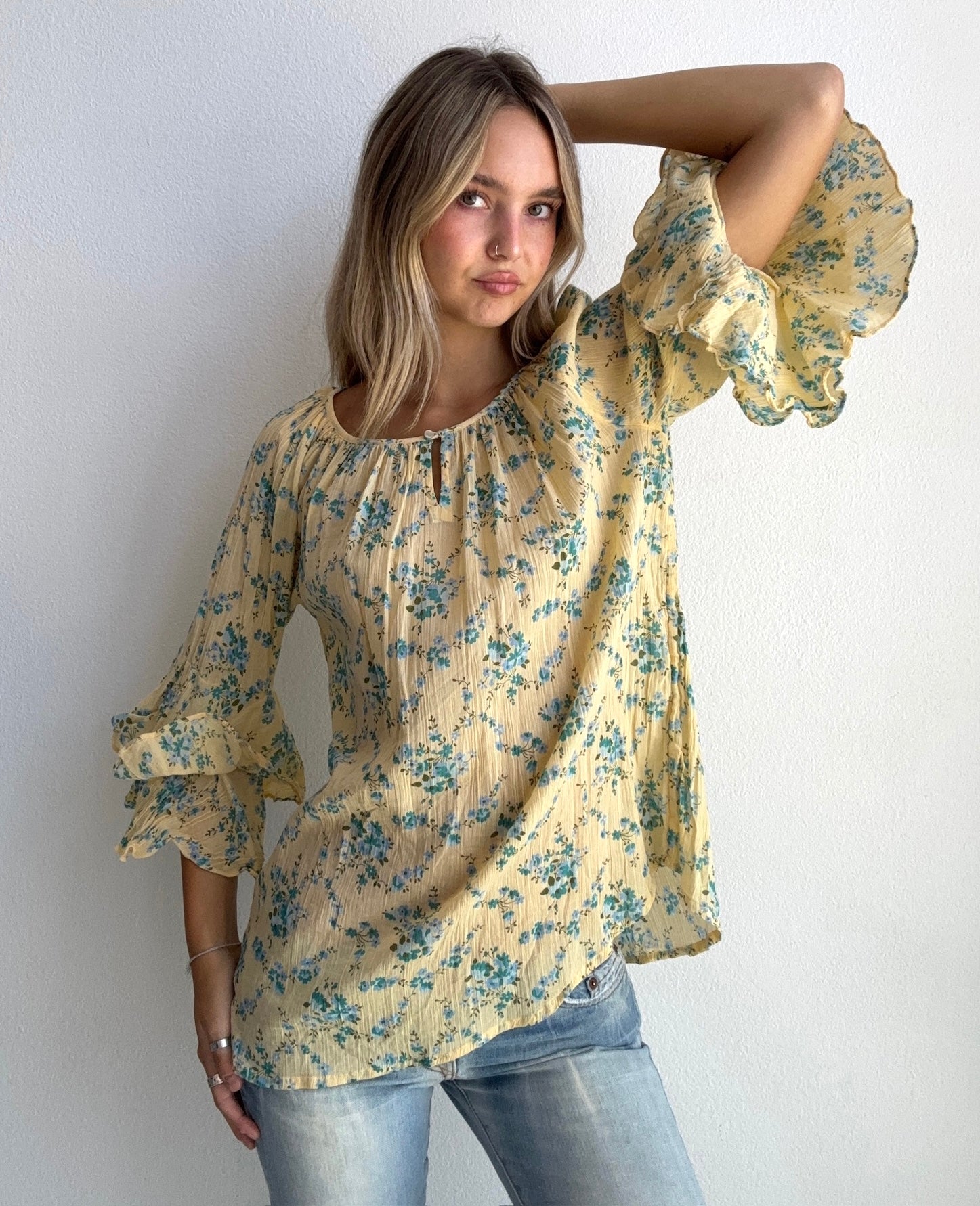Butter Yellow Bluebell Blouse (Medium)