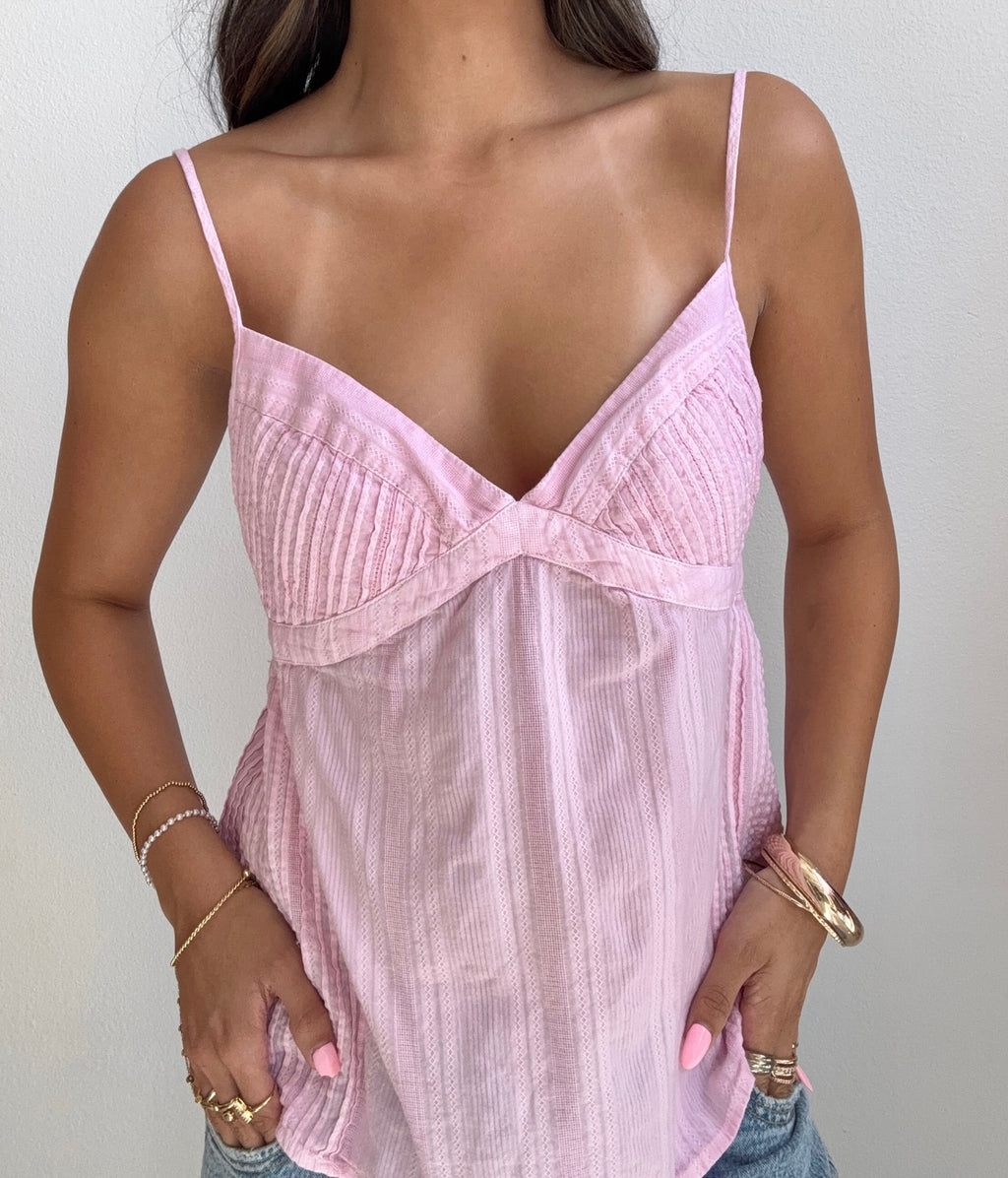 Cotton Candy Pink Hand-Dyed Cami (M/L)