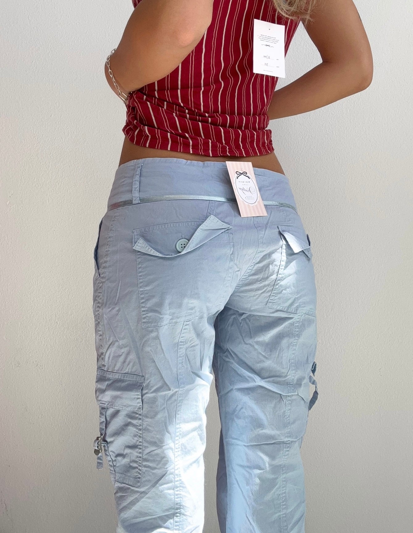 Powder Blue Cargo Pants (Small)