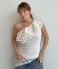 Soft Ruffle One-Shoulder Top (Small)