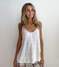 Striped Sequin White Tank (Medium)
