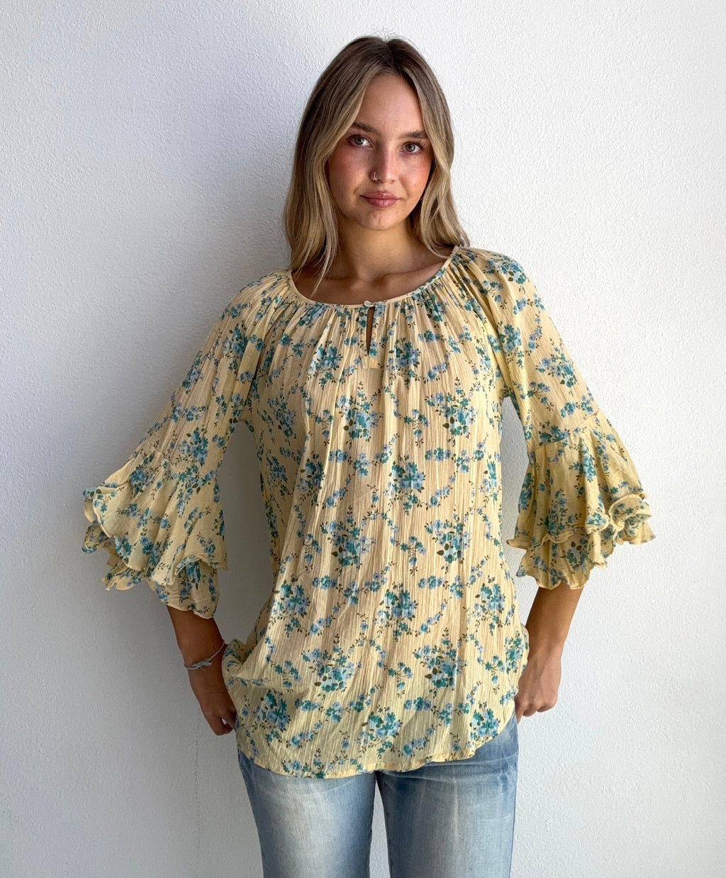 Butter Yellow Bluebell Blouse (Medium)
