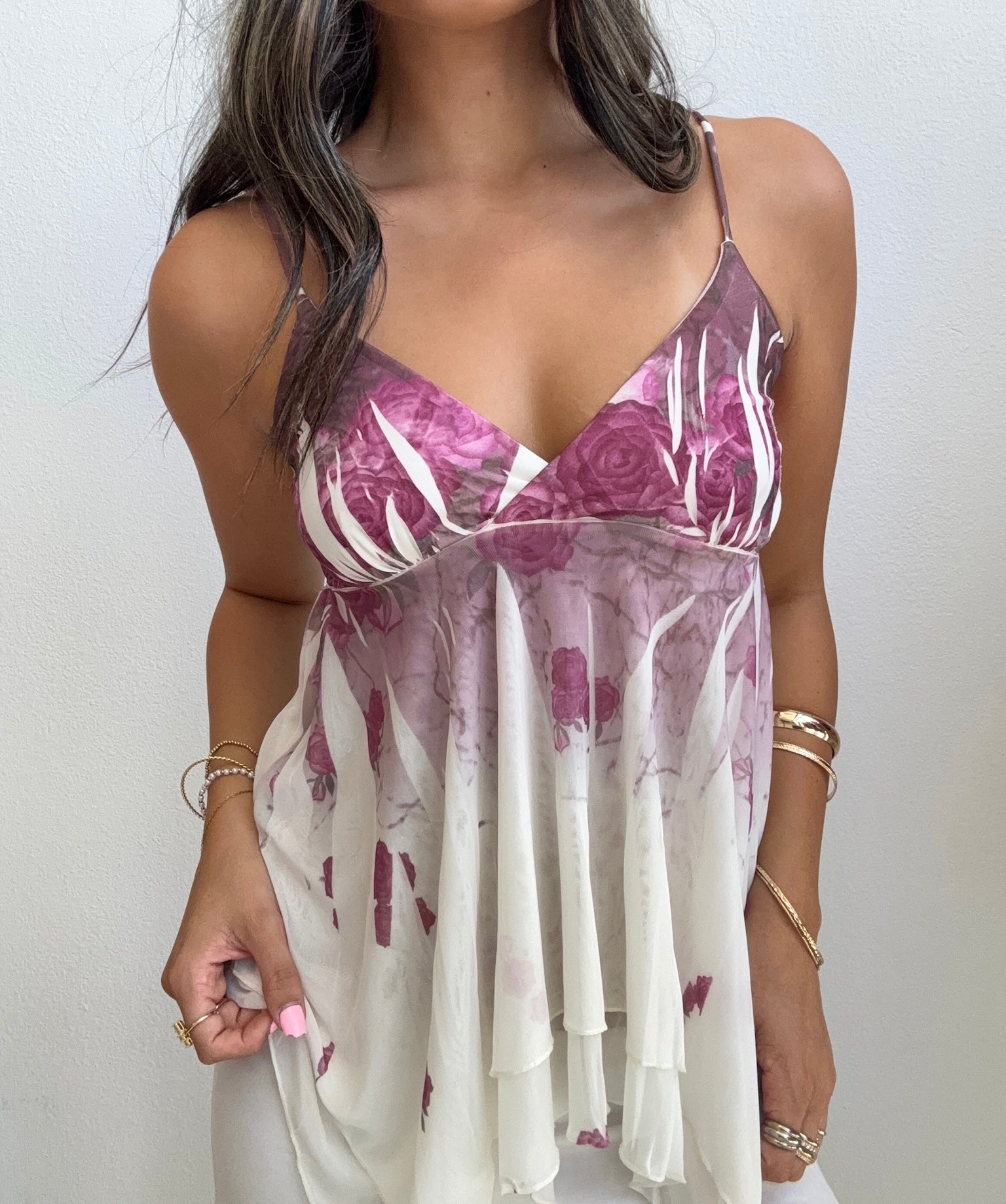 Lavender Floral Babydoll Cami (Small)