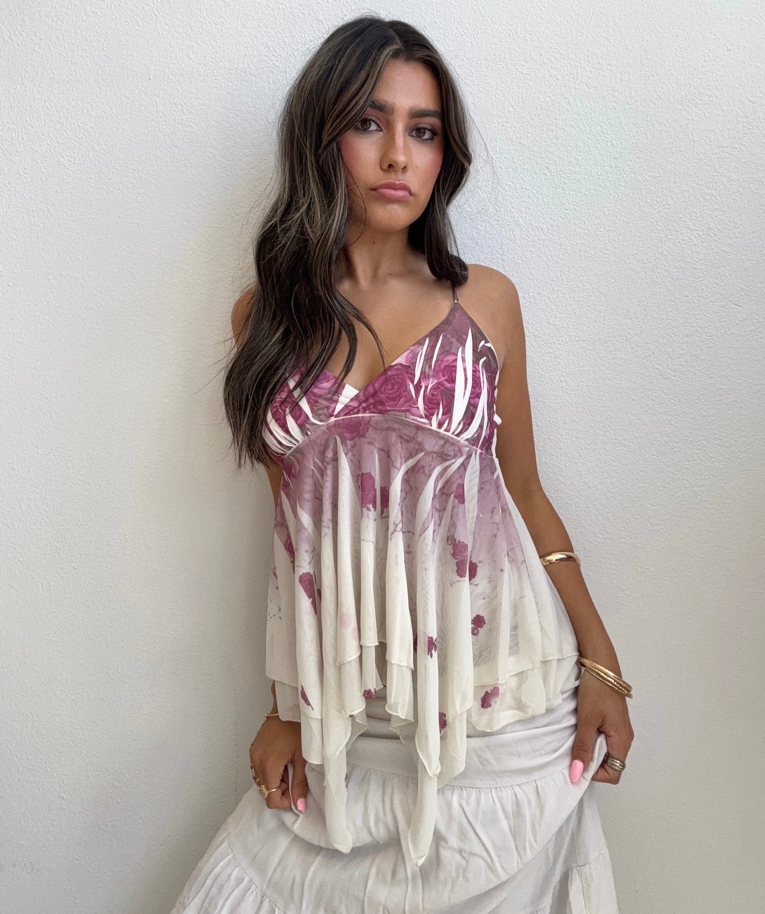 Lavender Floral Babydoll Cami (Small)