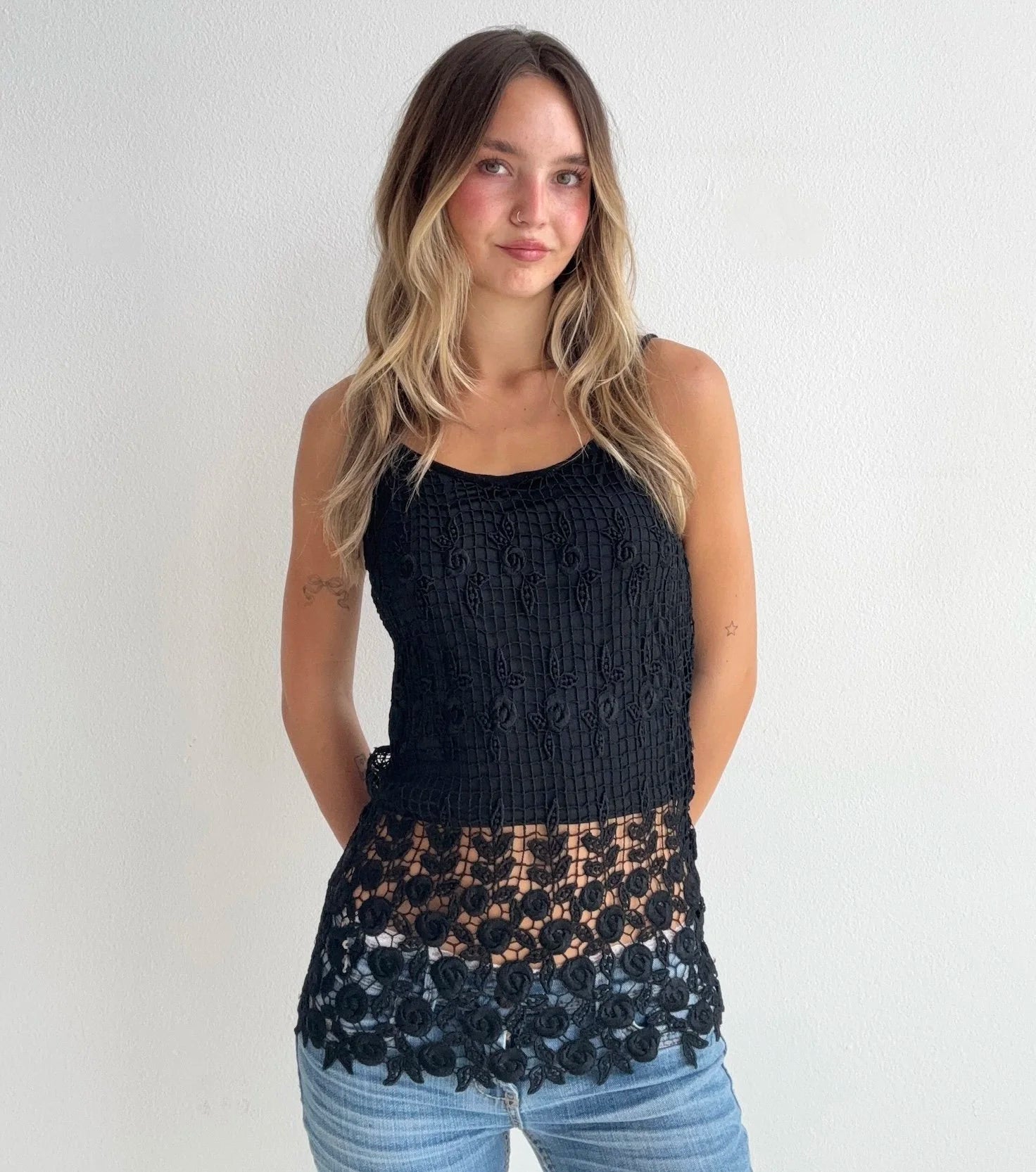 Crochet Spaghetti Strap Top (Small)