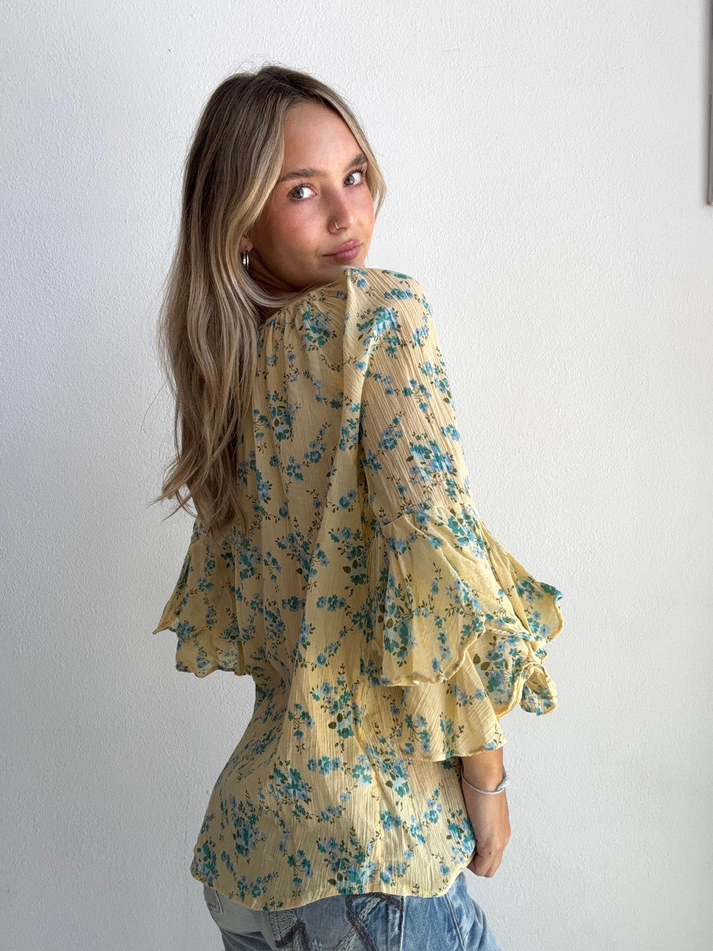 Butter Yellow Bluebell Blouse (Medium)
