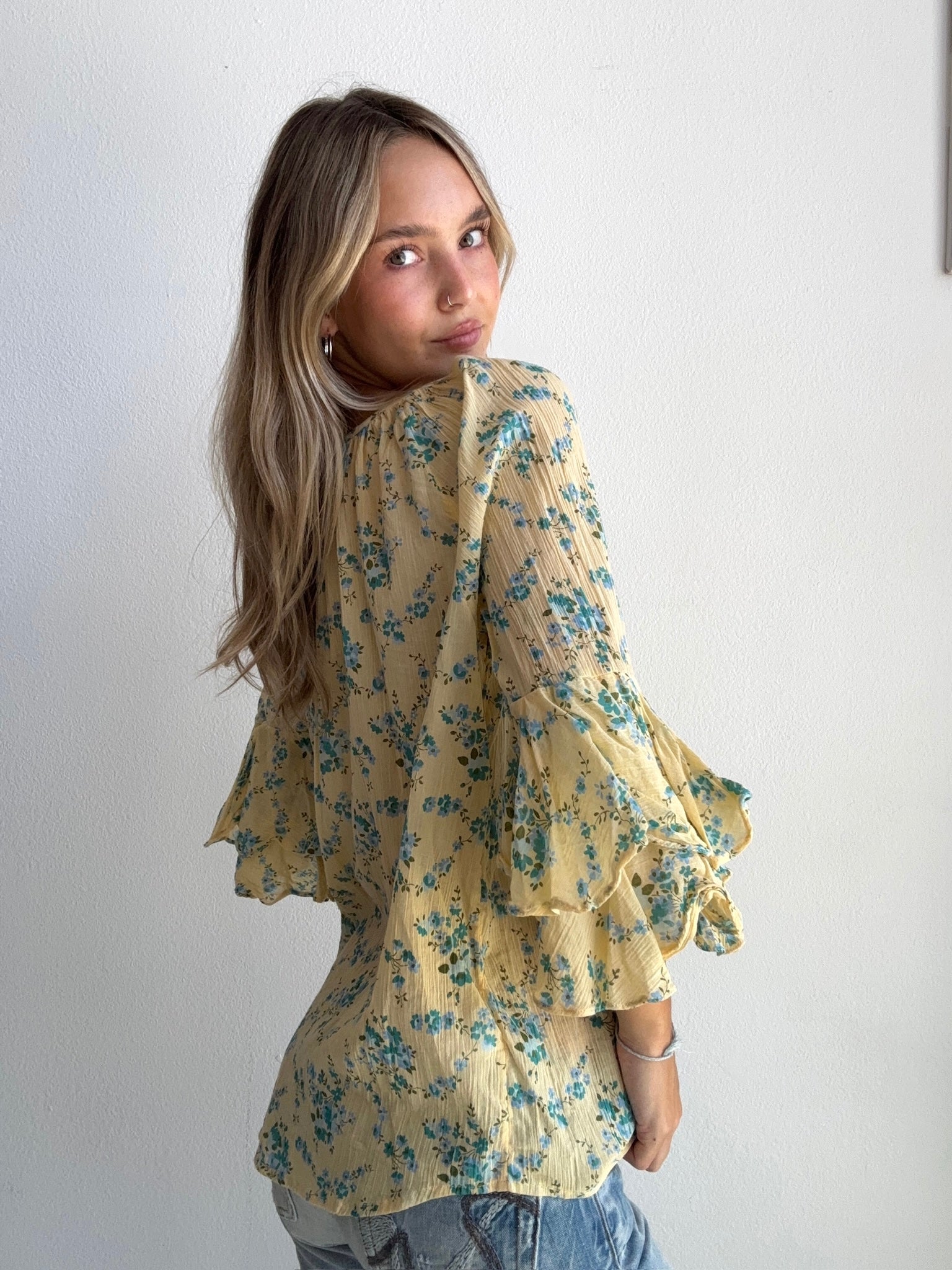 Butter Yellow Bluebell Blouse (Medium)