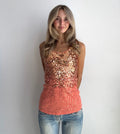 Coral Sequin Tank Top (Small)