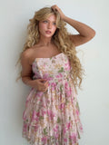 Blush Floral Tiered Dress (Medium)