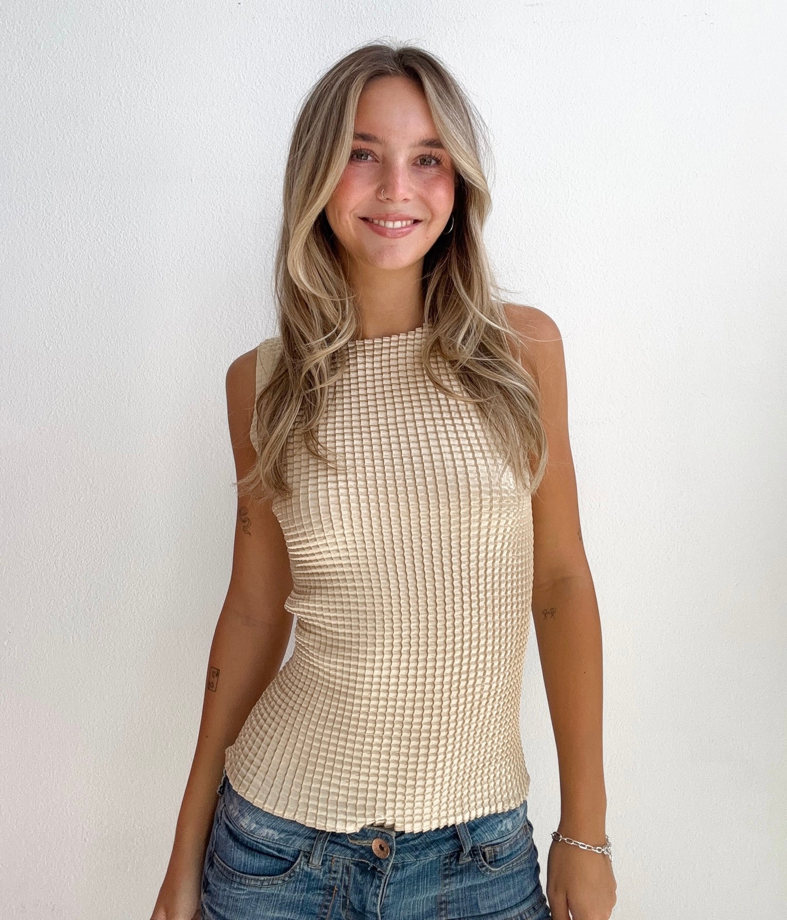 Gold Metallic Textured Top (Small)