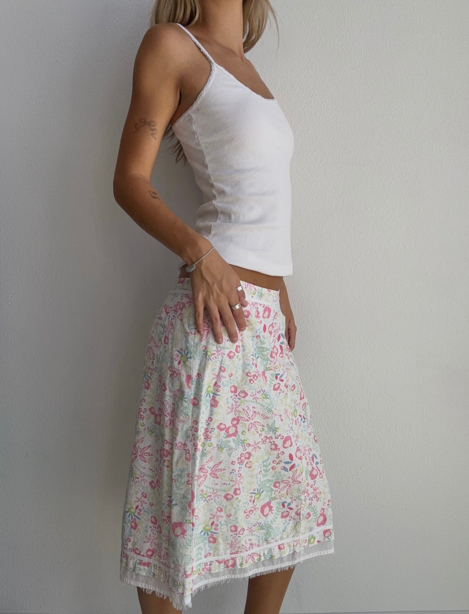 Pastel Floral Midi Skirt (8)