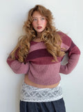 Mauve Berry Striped Sweater (Medium)