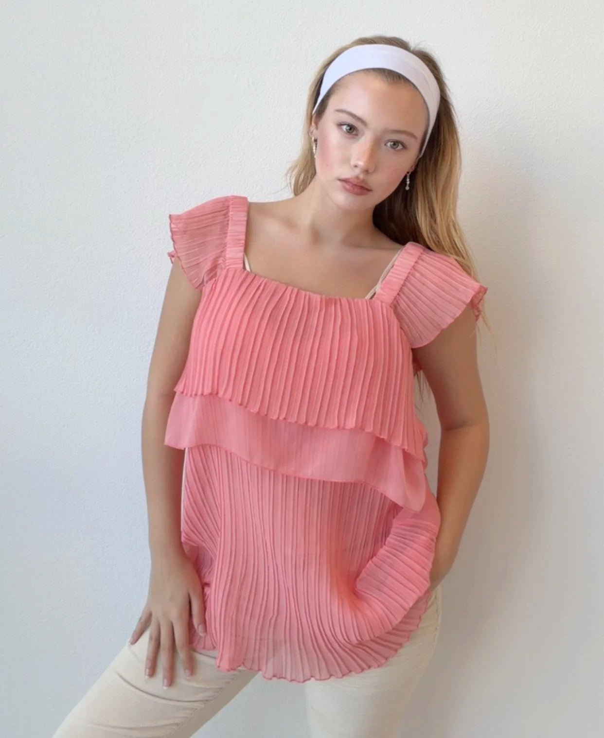 Fairy Pink Ruffle Chiffon Top (Extra Large)