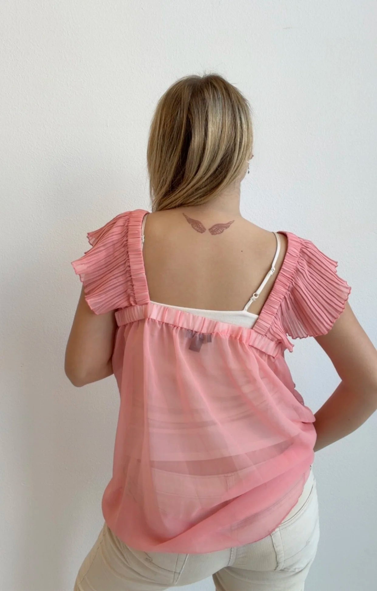 Fairy Pink Ruffle Chiffon Top (Extra Large)